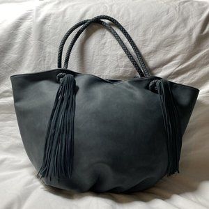 Anthropologie Morgan Suede Tote With Fringe Tassels